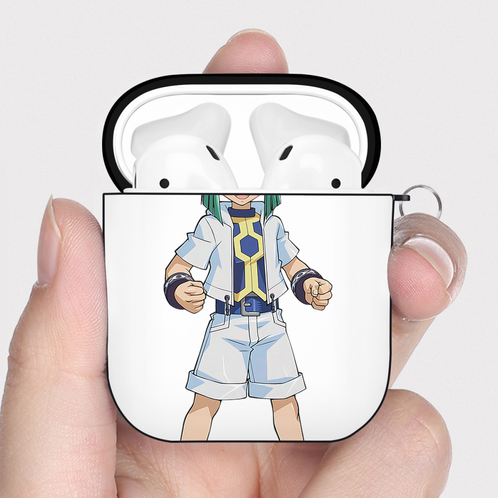 （画像用） 遊☆戯☆王 Yu-Gi-Oh! AirPods 第2世代保護ケース ハードシェル ブラック 耐衝撃・防指紋・カラビナ付き