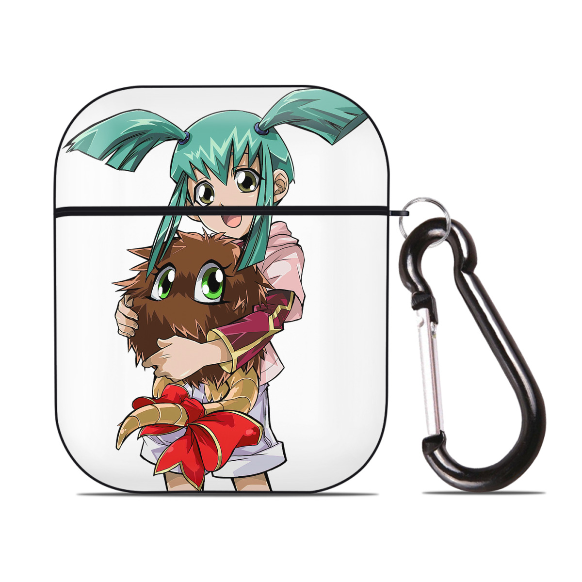 （画像用） 遊☆戯☆王 Yu-Gi-Oh! AirPods 第2世代保護ケース ハードシェル ブラック 耐衝撃・防指紋・カラビナ付き