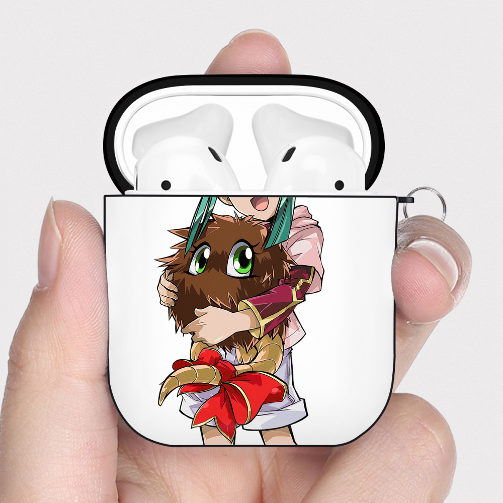 （画像用） 遊☆戯☆王 Yu-Gi-Oh! AirPods 第2世代保護ケース ハードシェル ブラック 耐衝撃・防指紋・カラビナ付き
