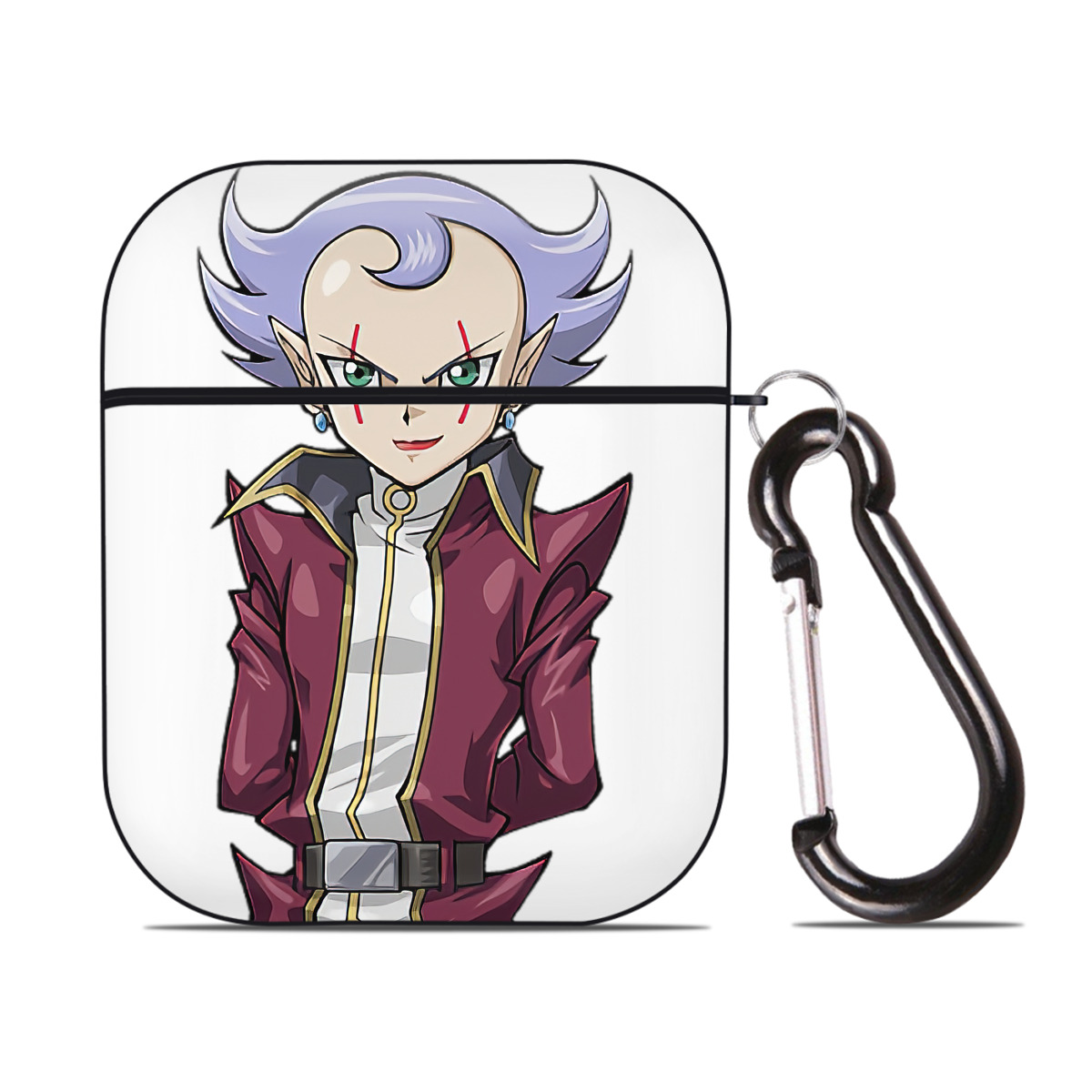 （画像用） 遊☆戯☆王 Yu-Gi-Oh! AirPods 第2世代保護ケース ハードシェル ブラック 耐衝撃・防指紋・カラビナ付き