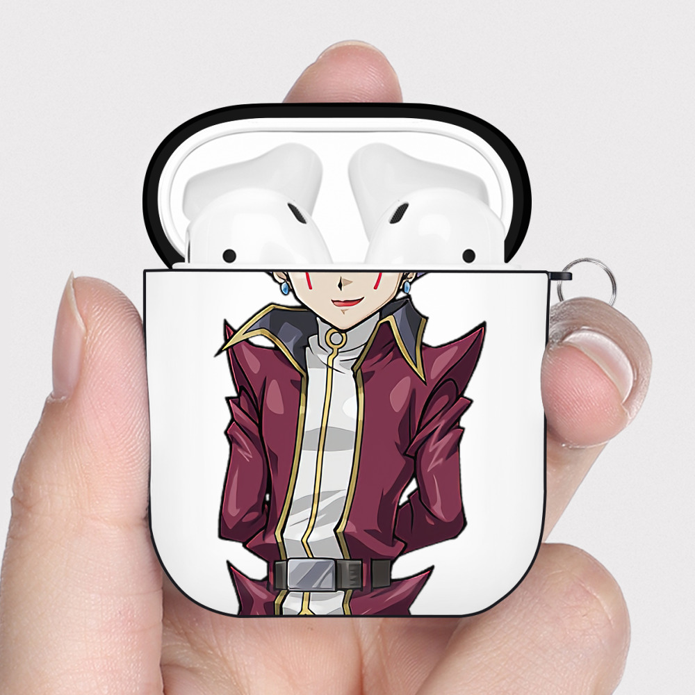 （画像用） 遊☆戯☆王 Yu-Gi-Oh! AirPods 第2世代保護ケース ハードシェル ブラック 耐衝撃・防指紋・カラビナ付き