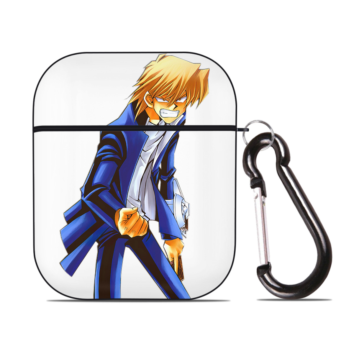 （画像用） 遊☆戯☆王 Yu-Gi-Oh! AirPods 第2世代保護ケース ハードシェル ブラック 耐衝撃・防指紋・カラビナ付き