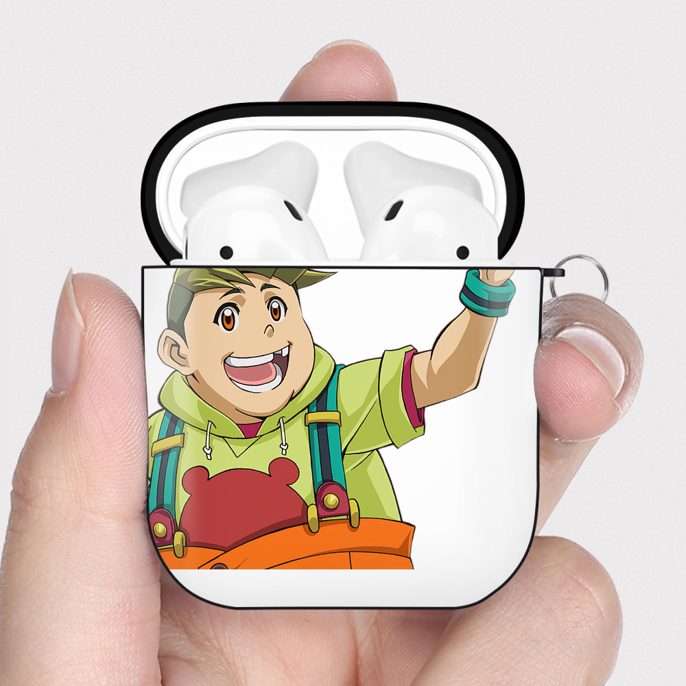 （画像用） 遊☆戯☆王 Yu-Gi-Oh! AirPods 第2世代保護ケース ハードシェル ブラック 耐衝撃・防指紋・カラビナ付き
