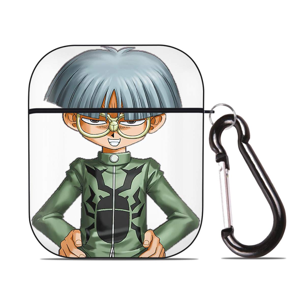 （画像用） 遊☆戯☆王 Yu-Gi-Oh! AirPods 第2世代保護ケース ハードシェル ブラック 耐衝撃・防指紋・カラビナ付き
