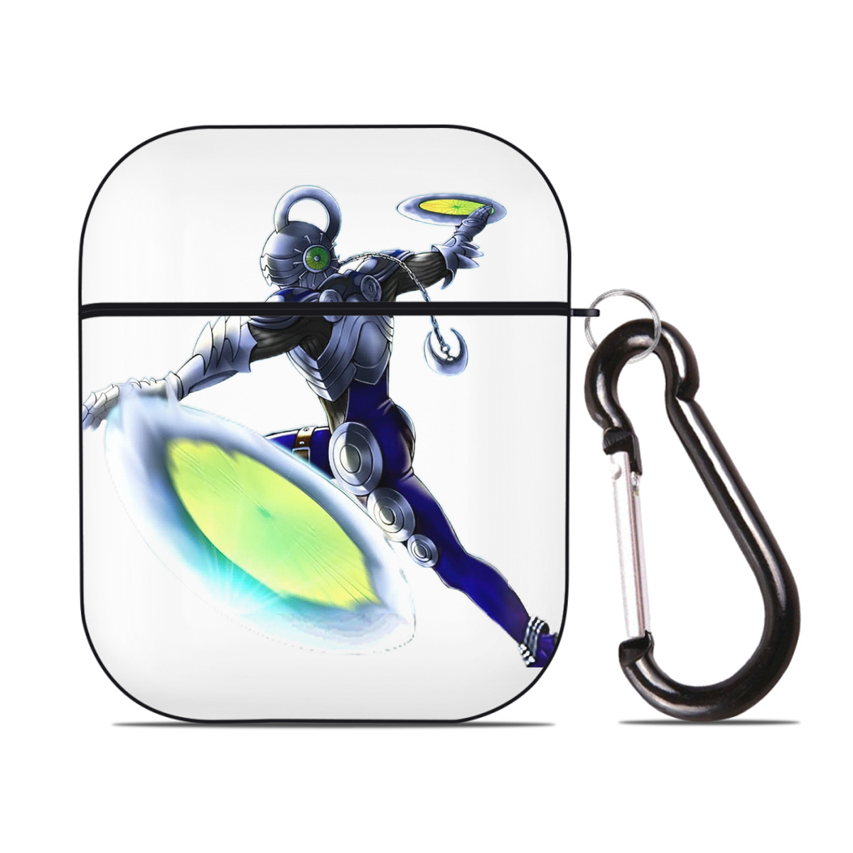 （画像用） 遊☆戯☆王 Yu-Gi-Oh! AirPods 第2世代保護ケース ハードシェル ブラック 耐衝撃・防指紋・カラビナ付き