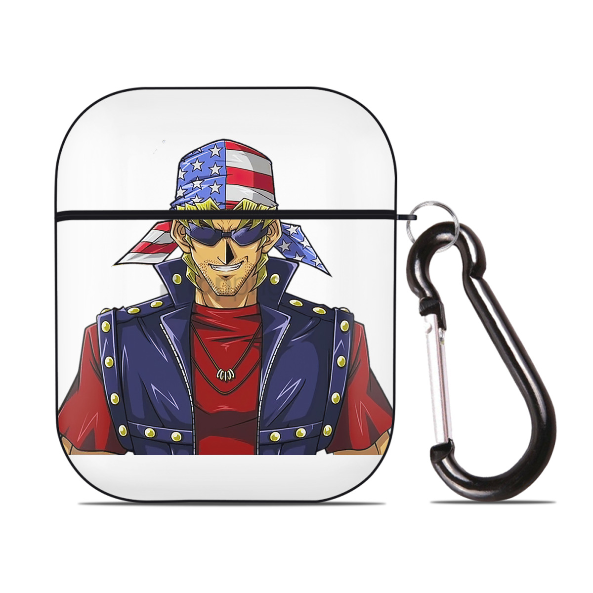 （画像用） 遊☆戯☆王 Yu-Gi-Oh! AirPods 第2世代保護ケース ハードシェル ブラック 耐衝撃・防指紋・カラビナ付き