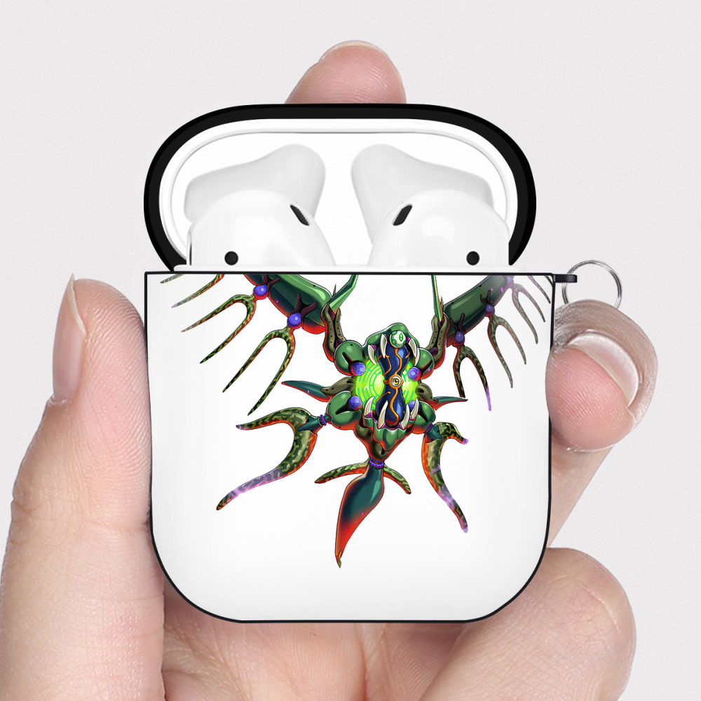 （画像用） 遊☆戯☆王 Yu-Gi-Oh! AirPods 第2世代保護ケース ハードシェル ブラック 耐衝撃・防指紋・カラビナ付き