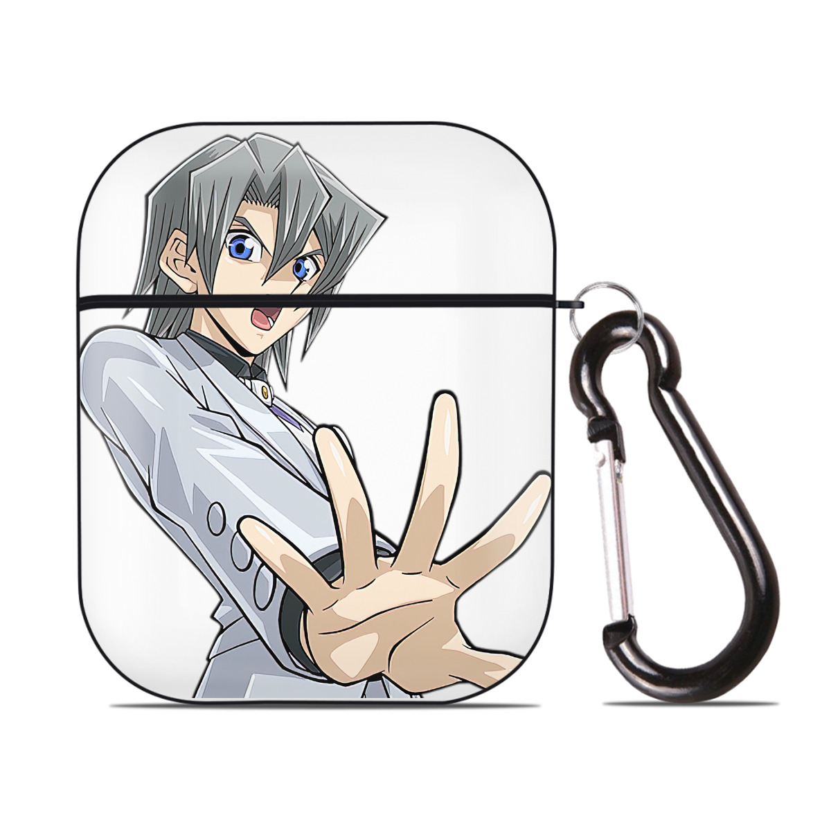 （画像用） 遊☆戯☆王 Yu-Gi-Oh! AirPods 第2世代保護ケース ハードシェル ブラック 耐衝撃・防指紋・カラビナ付き