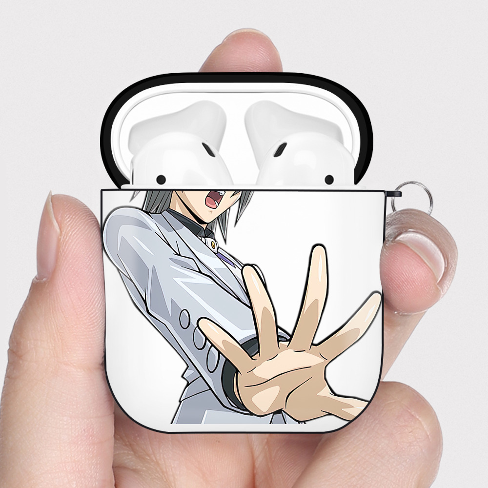 （画像用） 遊☆戯☆王 Yu-Gi-Oh! AirPods 第2世代保護ケース ハードシェル ブラック 耐衝撃・防指紋・カラビナ付き