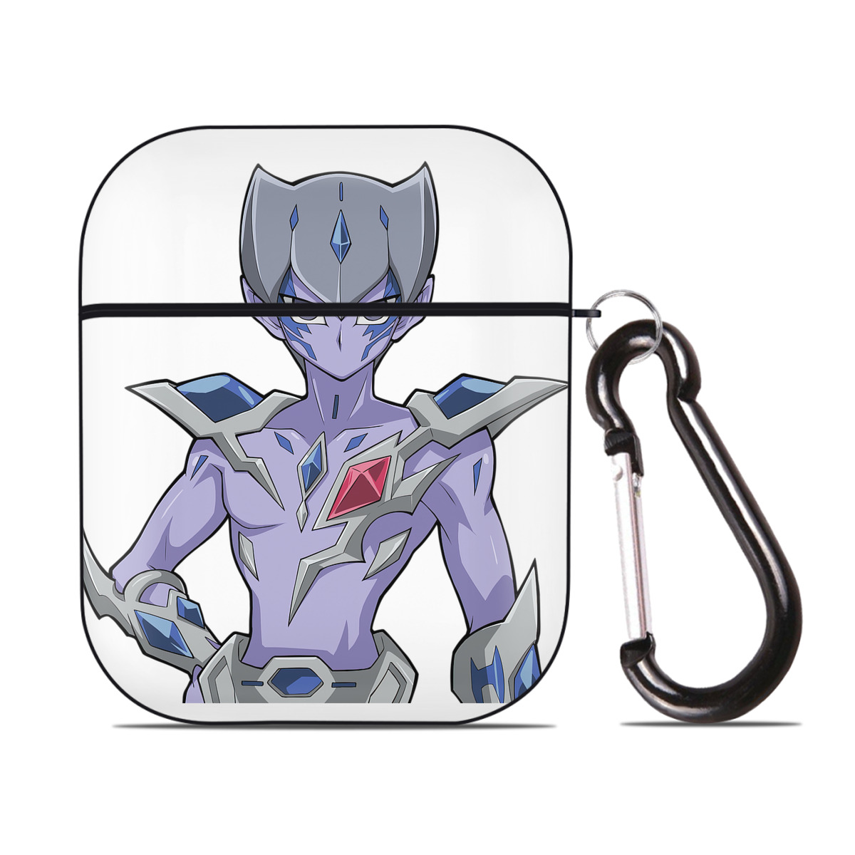 （画像用） 遊☆戯☆王 Yu-Gi-Oh! AirPods 第2世代保護ケース ハードシェル ブラック 耐衝撃・防指紋・カラビナ付き