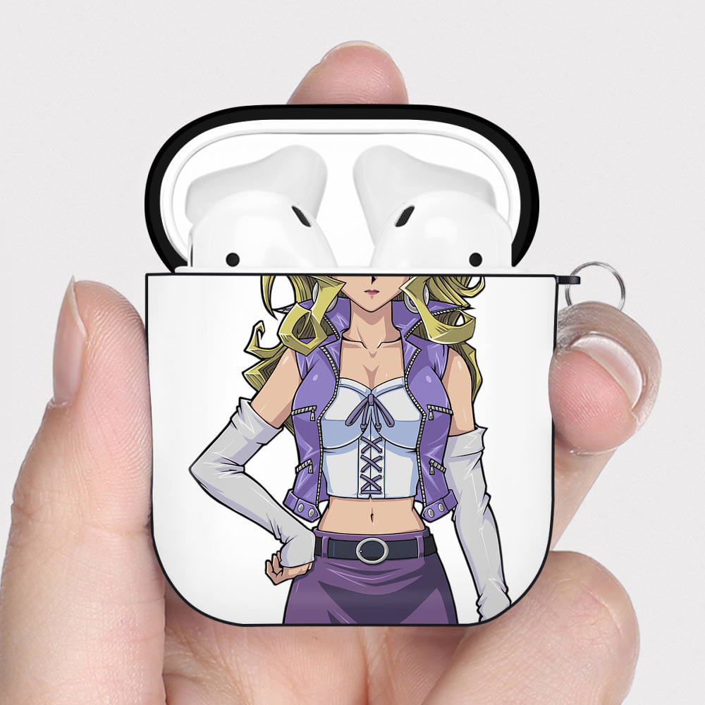 （画像用） 遊☆戯☆王 Yu-Gi-Oh! AirPods 第2世代保護ケース ハードシェル ブラック 耐衝撃・防指紋・カラビナ付き