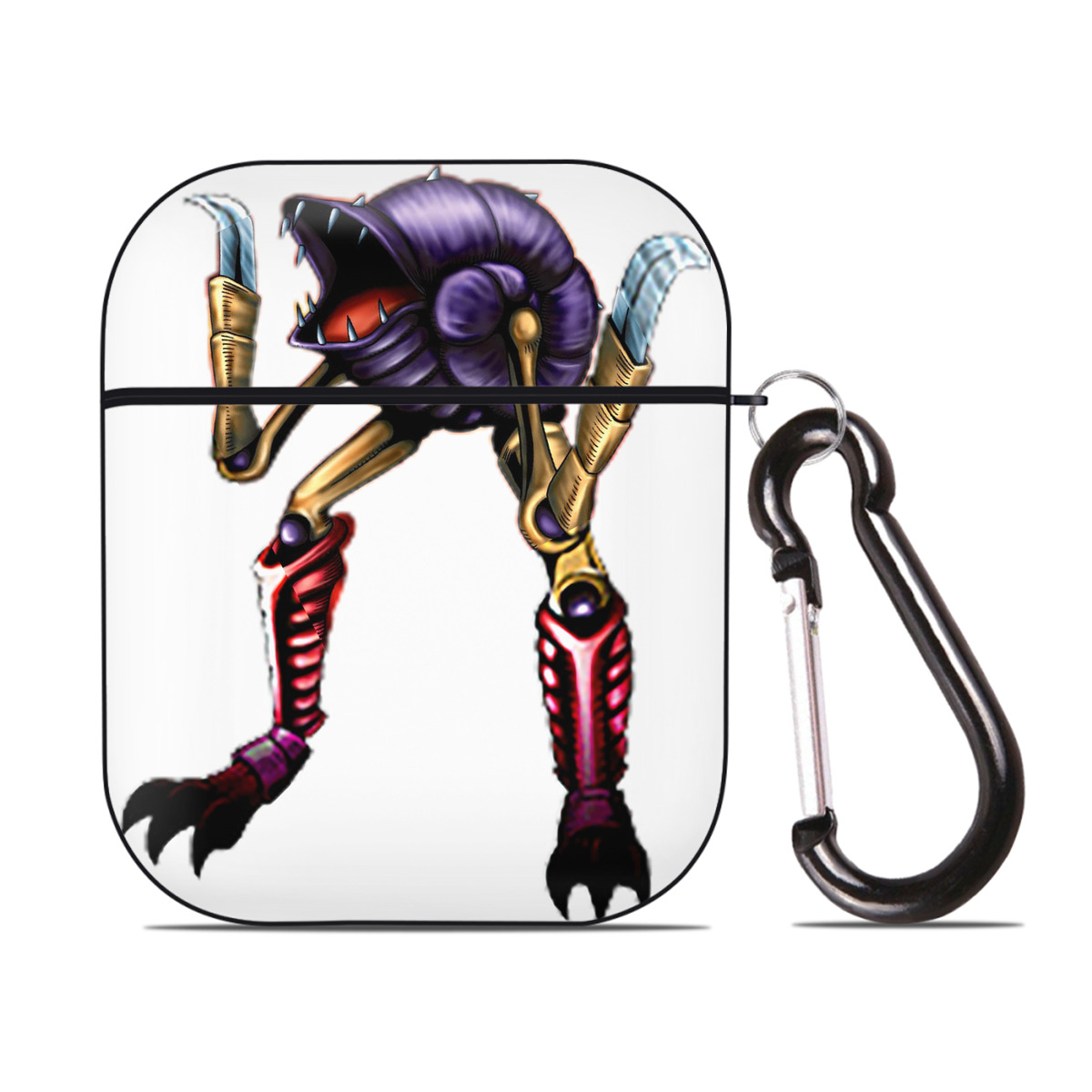 （画像用） 遊☆戯☆王 Yu-Gi-Oh! AirPods 第2世代保護ケース ハードシェル ブラック 耐衝撃・防指紋・カラビナ付き