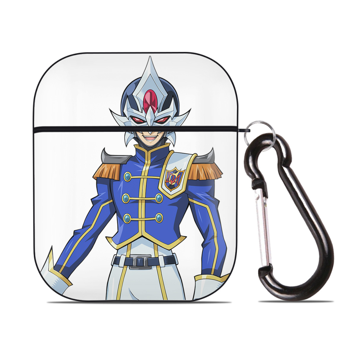 （画像用） 遊☆戯☆王 Yu-Gi-Oh! AirPods 第2世代保護ケース ハードシェル ブラック 耐衝撃・防指紋・カラビナ付き