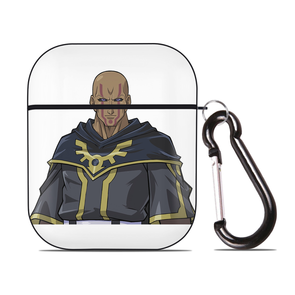 （画像用） 遊☆戯☆王 Yu-Gi-Oh! AirPods 第2世代保護ケース ハードシェル ブラック 耐衝撃・防指紋・カラビナ付き