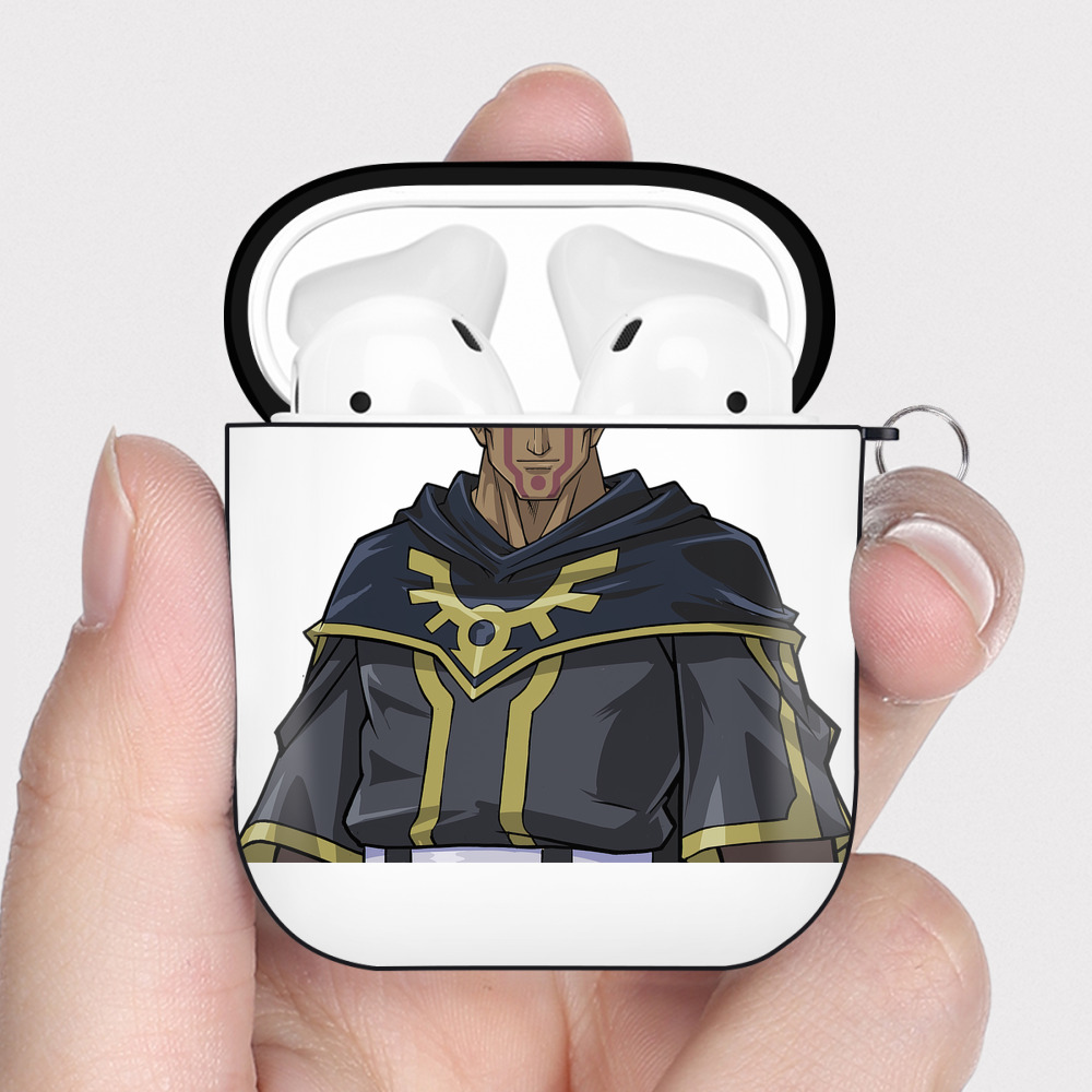 （画像用） 遊☆戯☆王 Yu-Gi-Oh! AirPods 第2世代保護ケース ハードシェル ブラック 耐衝撃・防指紋・カラビナ付き