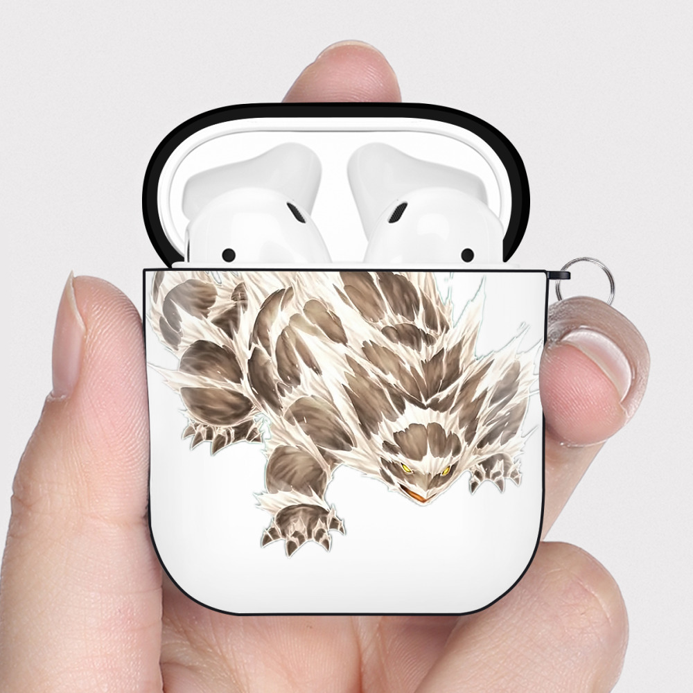 （画像用） 遊☆戯☆王 Yu-Gi-Oh! AirPods 第2世代保護ケース ハードシェル ブラック 耐衝撃・防指紋・カラビナ付き
