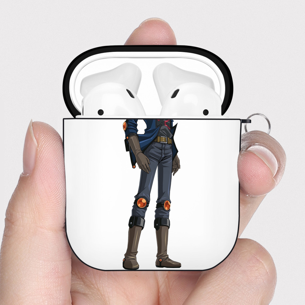 （画像用） 遊☆戯☆王 Yu-Gi-Oh! AirPods 第2世代保護ケース ハードシェル ブラック 耐衝撃・防指紋・カラビナ付き