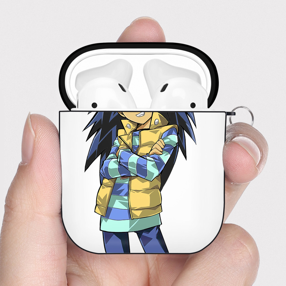 （画像用） 遊☆戯☆王 Yu-Gi-Oh! AirPods 第2世代保護ケース ハードシェル ブラック 耐衝撃・防指紋・カラビナ付き