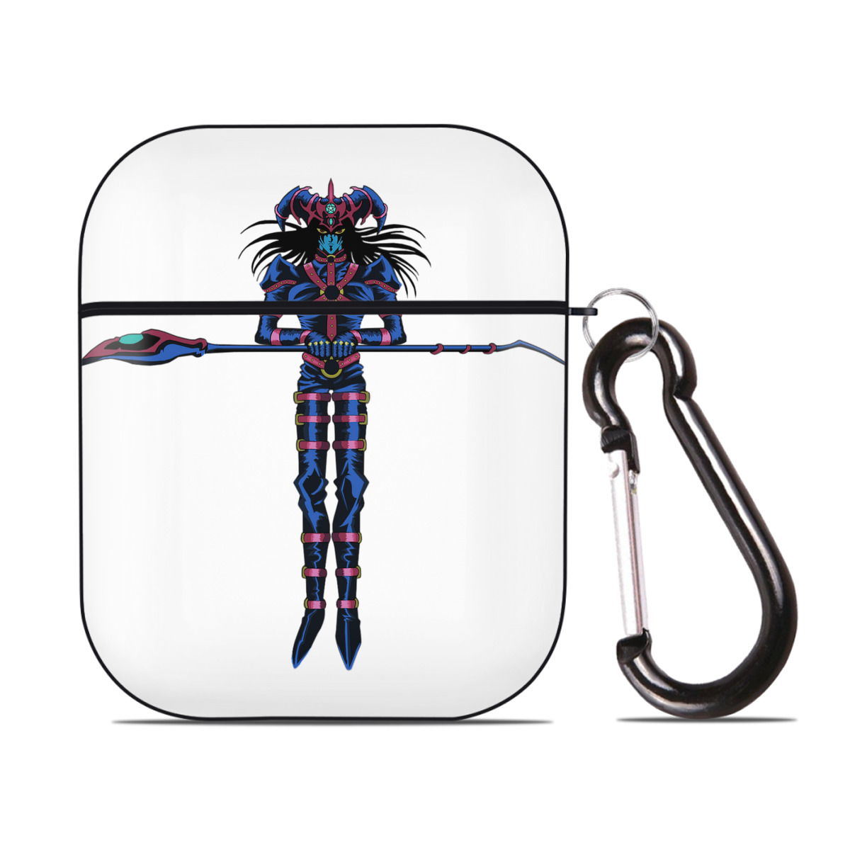 （画像用） 遊☆戯☆王 Yu-Gi-Oh! AirPods 第2世代保護ケース ハードシェル ブラック 耐衝撃・防指紋・カラビナ付き