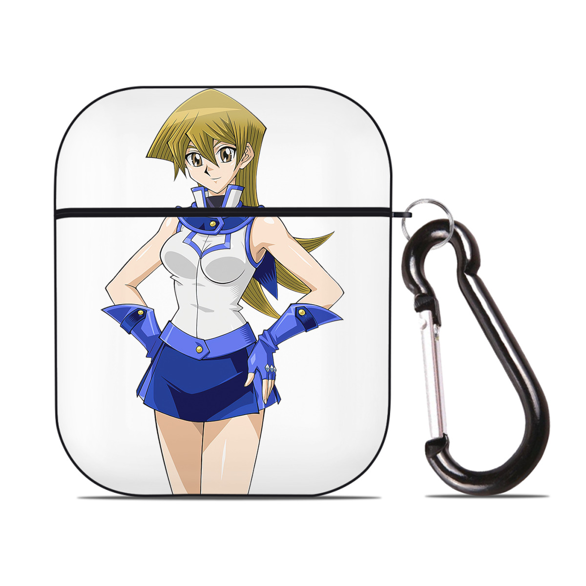 （画像用） 遊☆戯☆王 Yu-Gi-Oh! AirPods 第2世代保護ケース ハードシェル ブラック 耐衝撃・防指紋・カラビナ付き