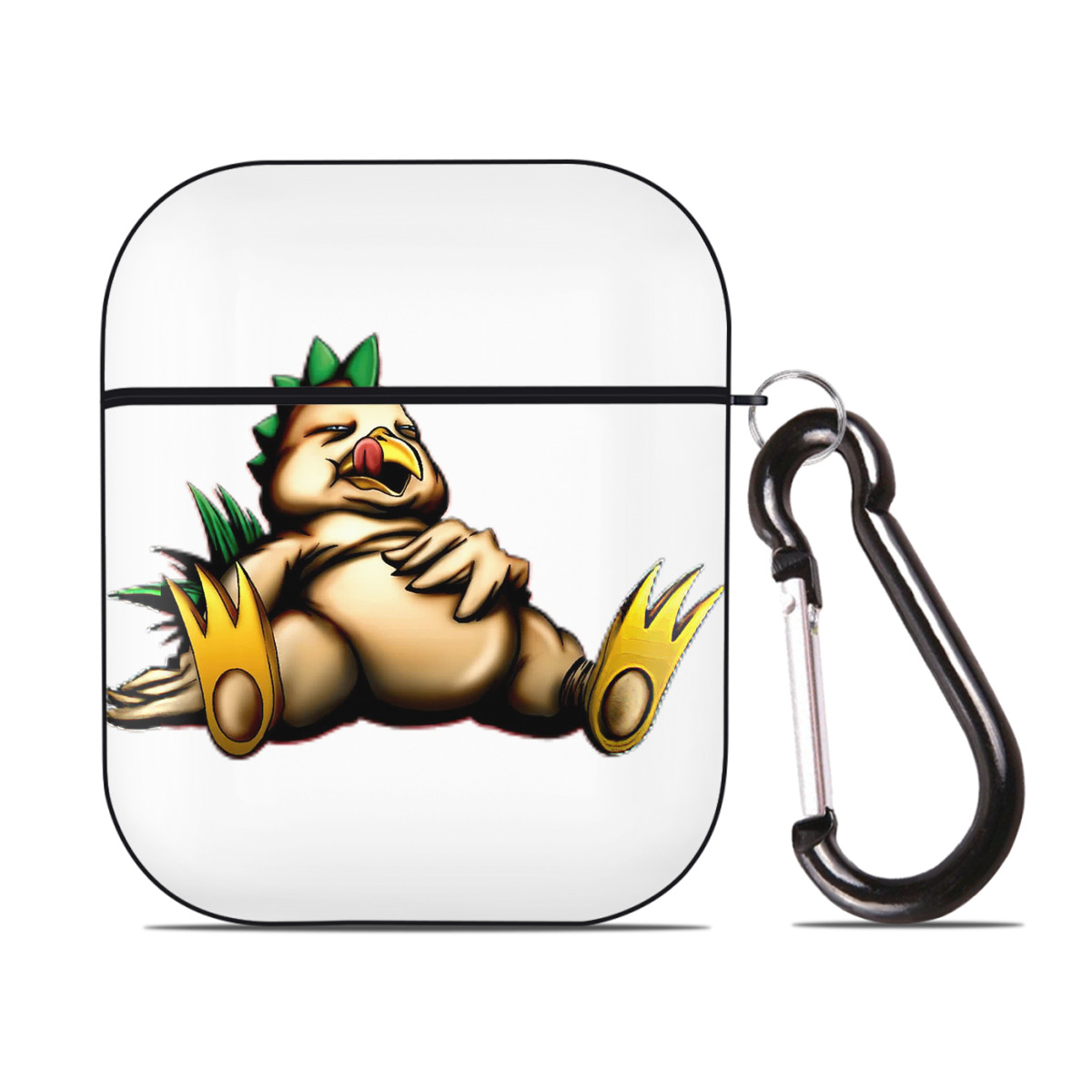 （画像用） 遊☆戯☆王 Yu-Gi-Oh! AirPods 第2世代保護ケース ハードシェル ブラック 耐衝撃・防指紋・カラビナ付き