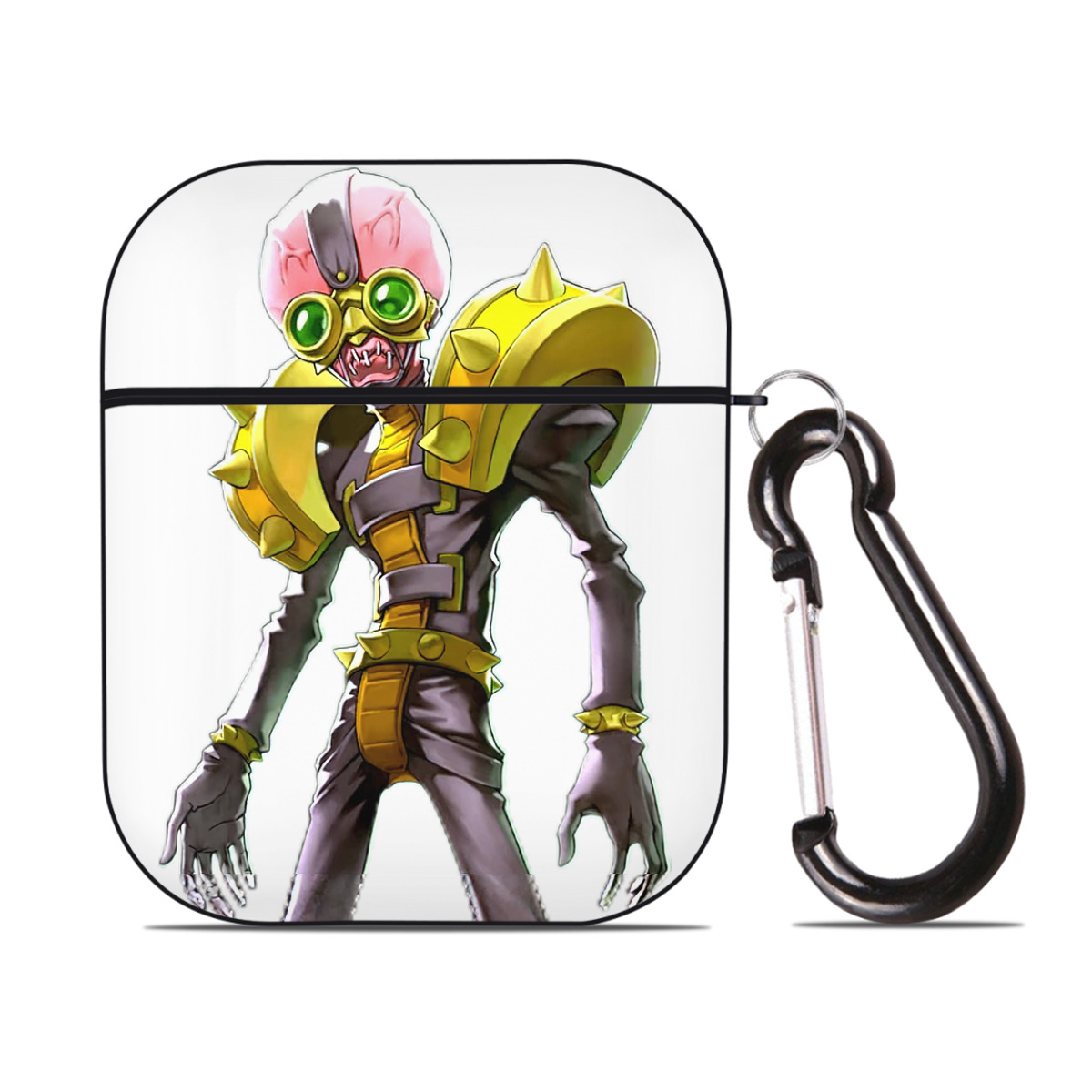 （画像用） 遊☆戯☆王 Yu-Gi-Oh! AirPods 第2世代保護ケース ハードシェル ブラック 耐衝撃・防指紋・カラビナ付き