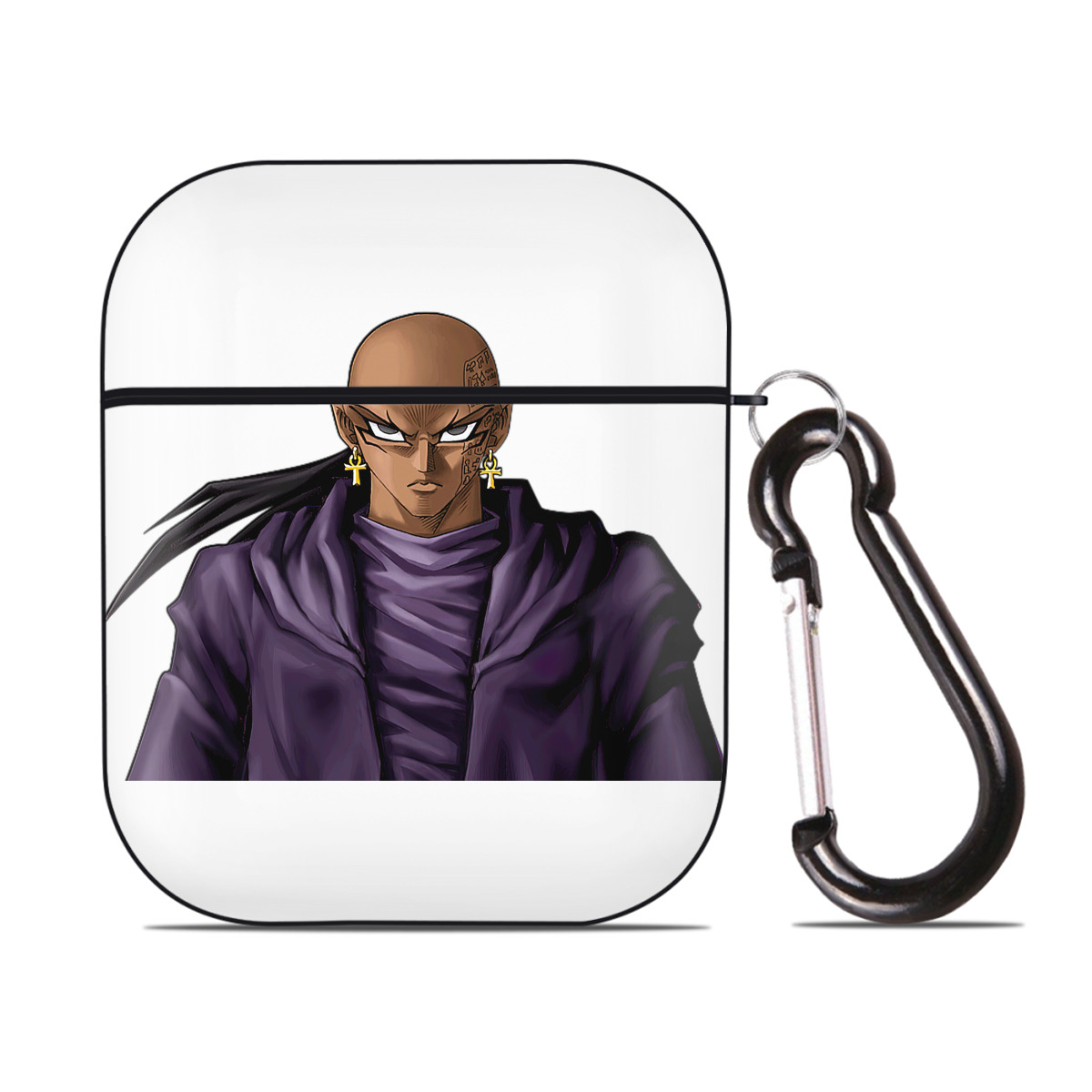 （画像用） 遊☆戯☆王 Yu-Gi-Oh! AirPods 第2世代保護ケース ハードシェル ブラック 耐衝撃・防指紋・カラビナ付き