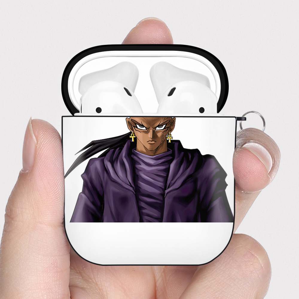 （画像用） 遊☆戯☆王 Yu-Gi-Oh! AirPods 第2世代保護ケース ハードシェル ブラック 耐衝撃・防指紋・カラビナ付き