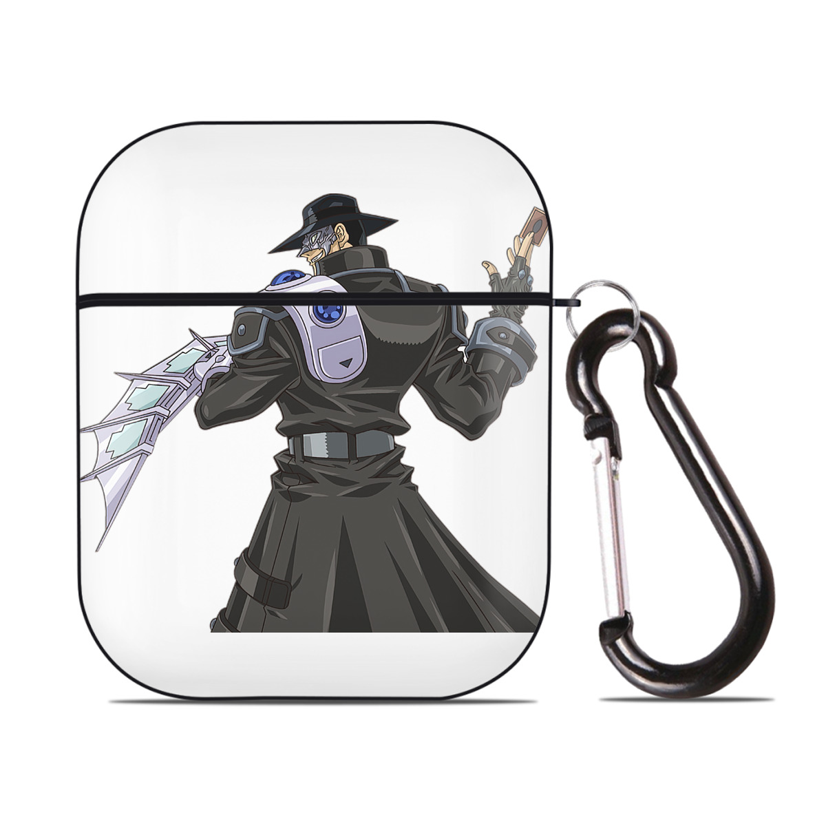 （画像用） 遊☆戯☆王 Yu-Gi-Oh! AirPods 第2世代保護ケース ハードシェル ブラック 耐衝撃・防指紋・カラビナ付き