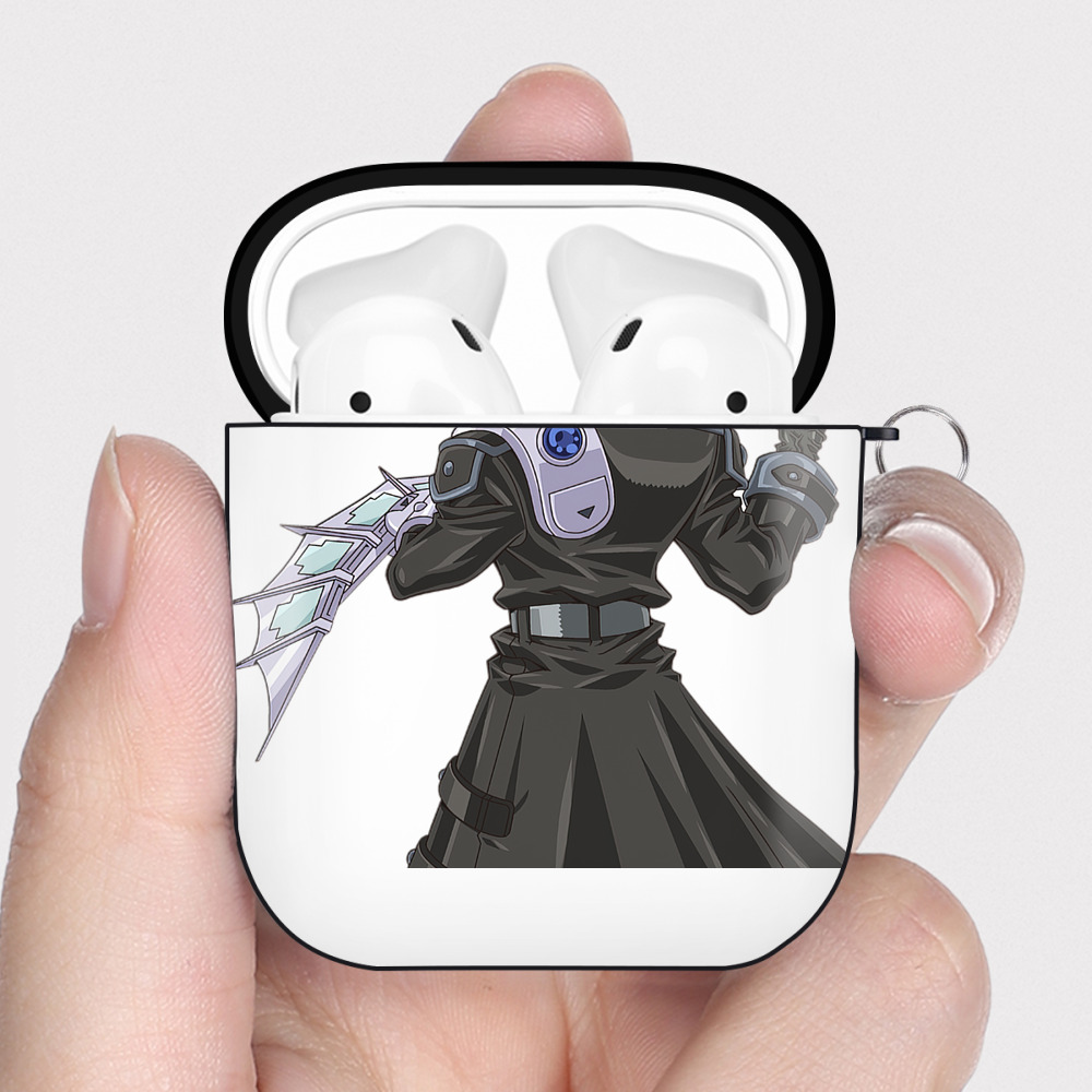 （画像用） 遊☆戯☆王 Yu-Gi-Oh! AirPods 第2世代保護ケース ハードシェル ブラック 耐衝撃・防指紋・カラビナ付き
