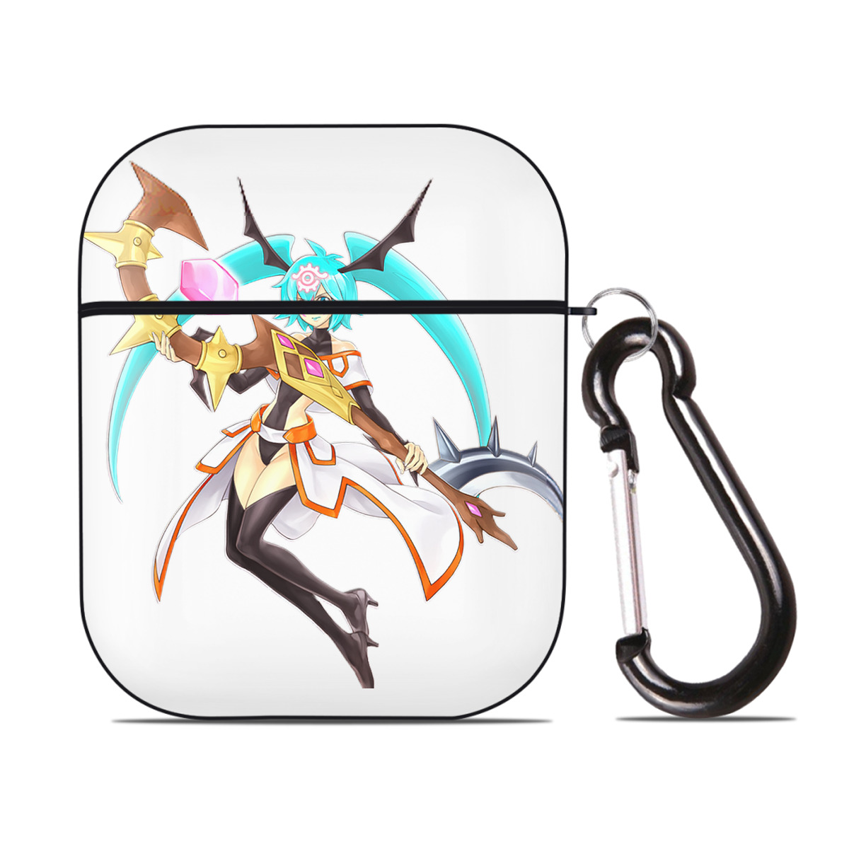 （画像用） 遊☆戯☆王 Yu-Gi-Oh! AirPods 第2世代保護ケース ハードシェル ブラック 耐衝撃・防指紋・カラビナ付き
