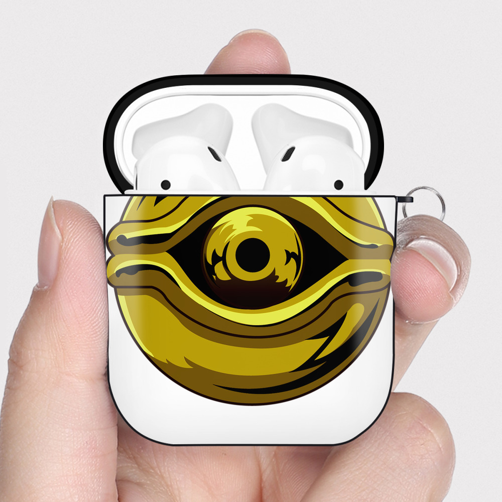 （画像用） 遊☆戯☆王 Yu-Gi-Oh! AirPods 第2世代保護ケース ハードシェル ブラック 耐衝撃・防指紋・カラビナ付き