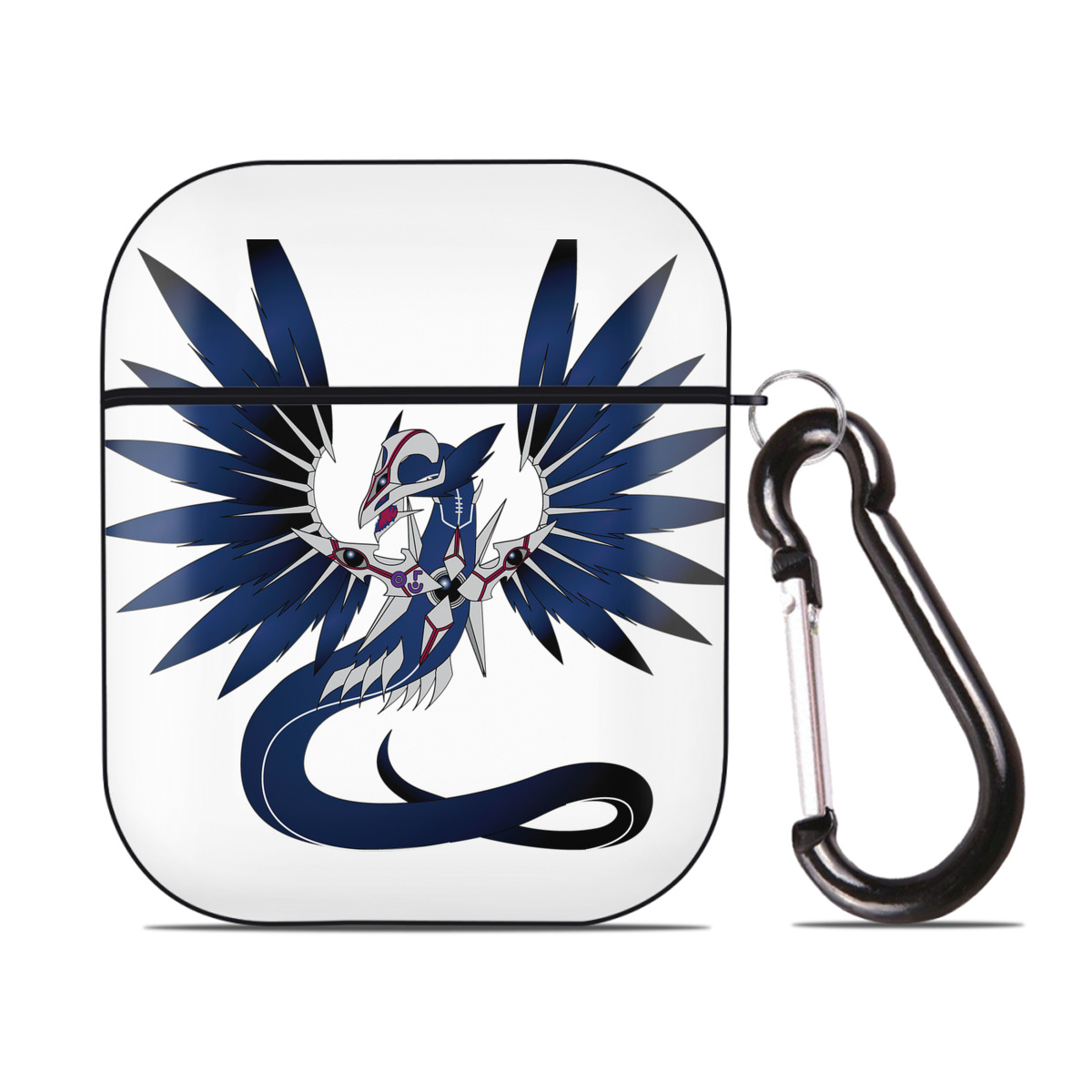 （画像用） 遊☆戯☆王 Yu-Gi-Oh! AirPods 第2世代保護ケース ハードシェル ブラック 耐衝撃・防指紋・カラビナ付き