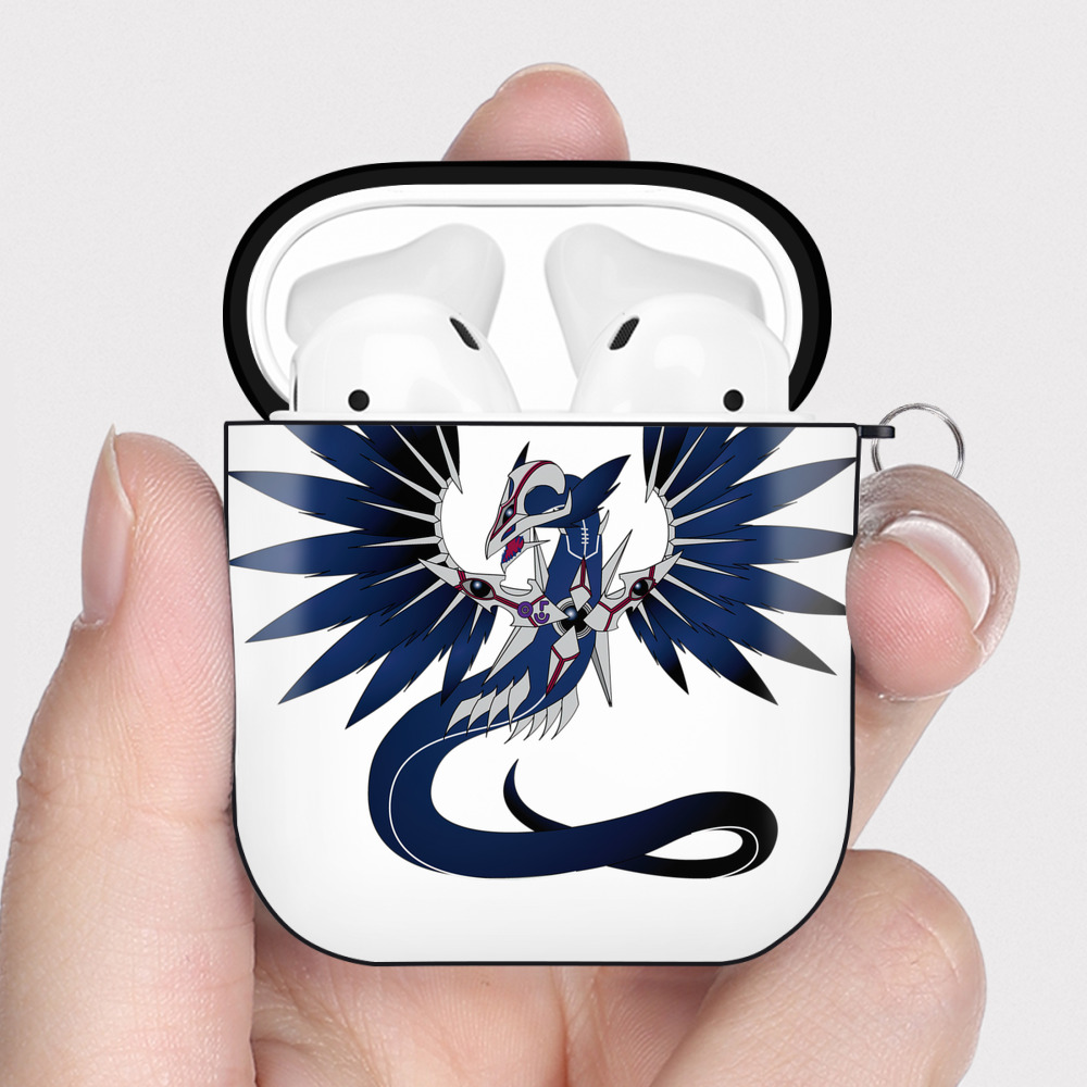 （画像用） 遊☆戯☆王 Yu-Gi-Oh! AirPods 第2世代保護ケース ハードシェル ブラック 耐衝撃・防指紋・カラビナ付き