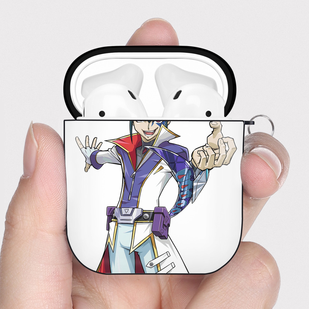 （画像用） 遊☆戯☆王 Yu-Gi-Oh! AirPods 第2世代保護ケース ハードシェル ブラック 耐衝撃・防指紋・カラビナ付き