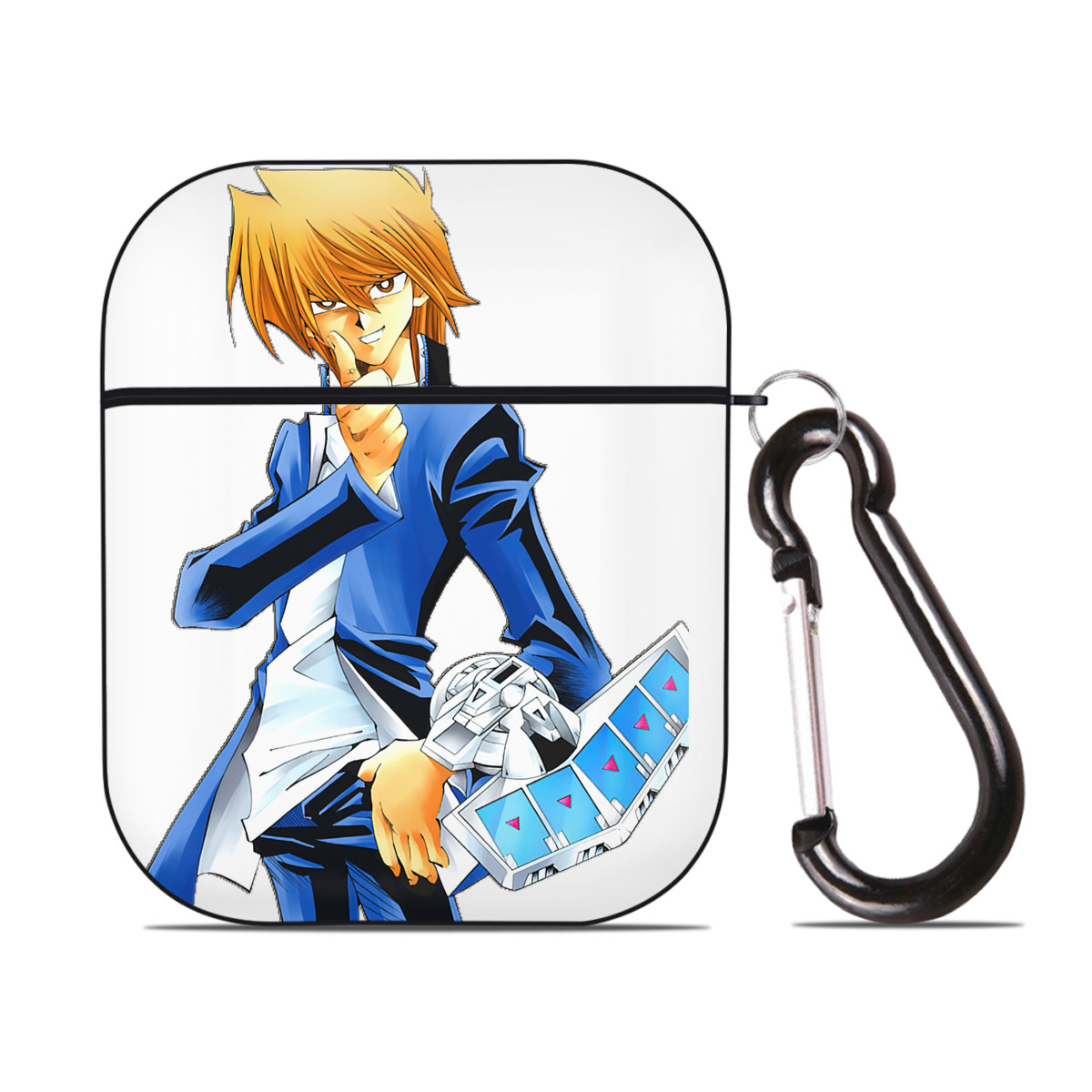（画像用） 遊☆戯☆王 Yu-Gi-Oh! AirPods 第2世代保護ケース ハードシェル ブラック 耐衝撃・防指紋・カラビナ付き