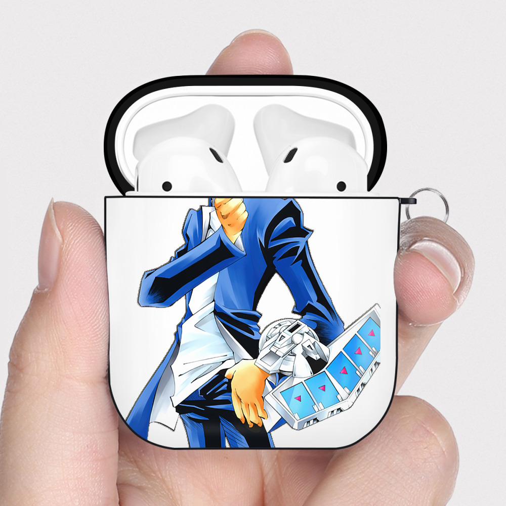 （画像用） 遊☆戯☆王 Yu-Gi-Oh! AirPods 第2世代保護ケース ハードシェル ブラック 耐衝撃・防指紋・カラビナ付き