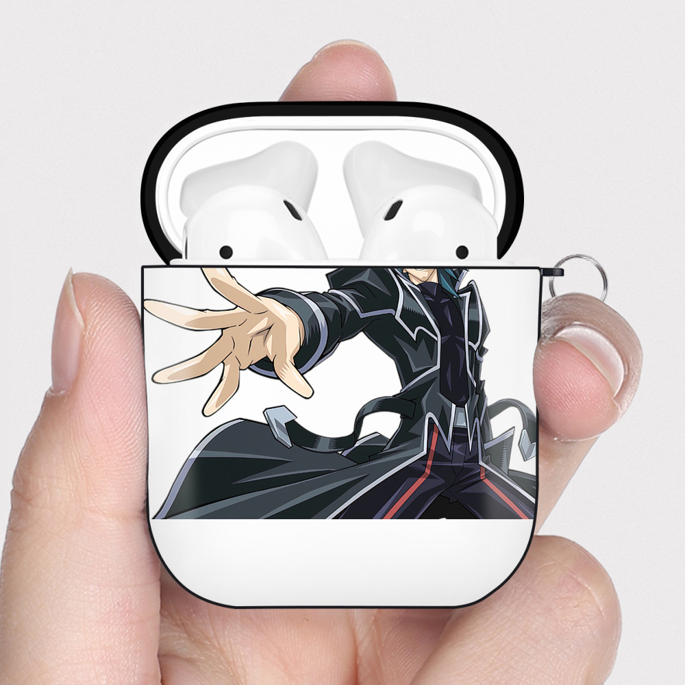 （画像用） 遊☆戯☆王 Yu-Gi-Oh! AirPods 第2世代保護ケース ハードシェル ブラック 耐衝撃・防指紋・カラビナ付き