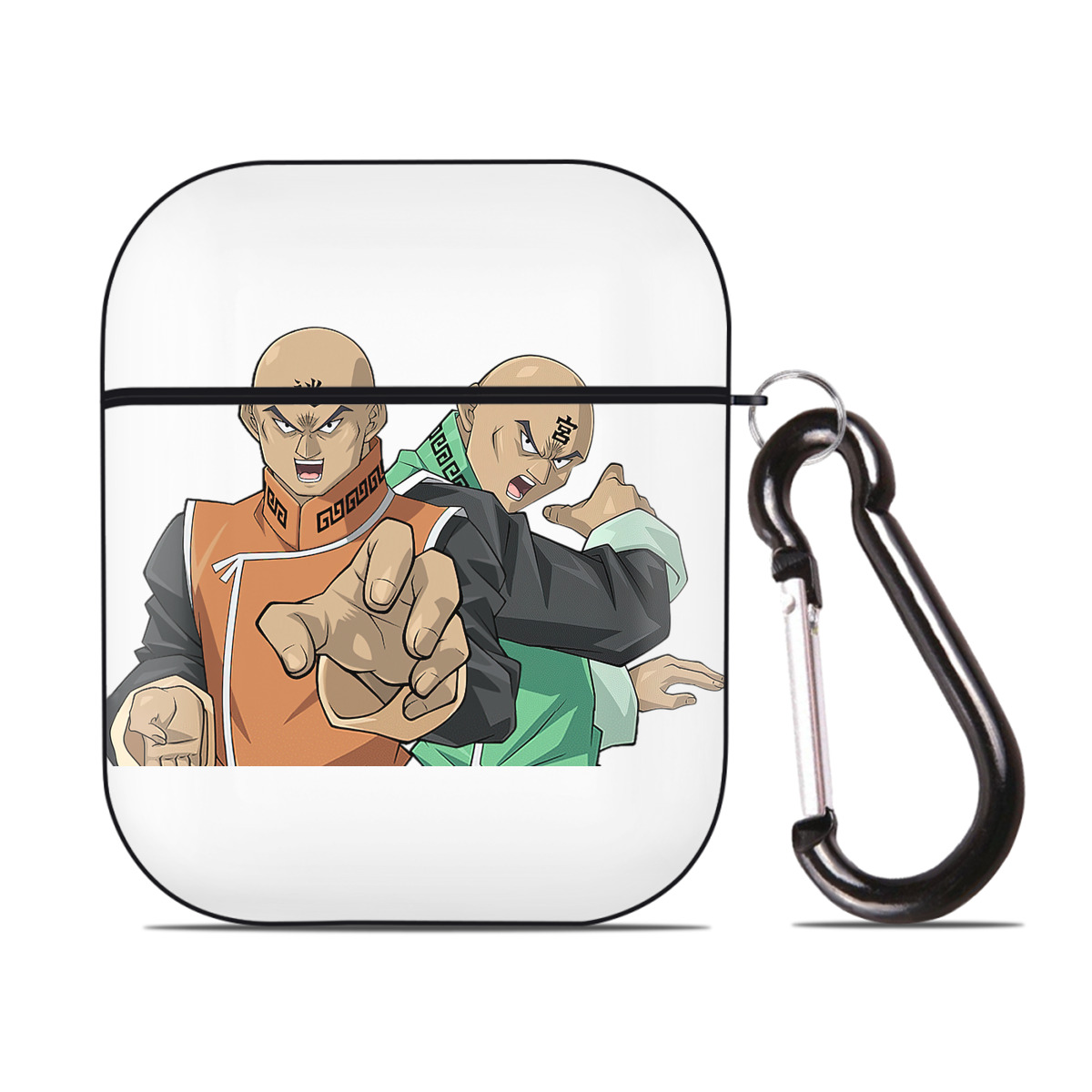 （画像用） 遊☆戯☆王 Yu-Gi-Oh! AirPods 第2世代保護ケース ハードシェル ブラック 耐衝撃・防指紋・カラビナ付き