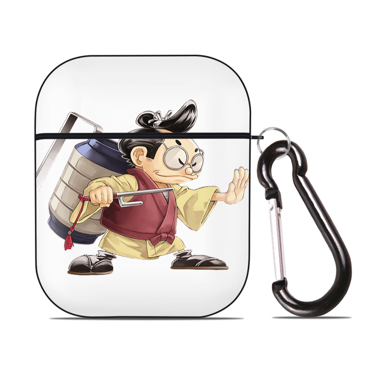 （画像用） 遊☆戯☆王 Yu-Gi-Oh! AirPods 第2世代保護ケース ハードシェル ブラック 耐衝撃・防指紋・カラビナ付き