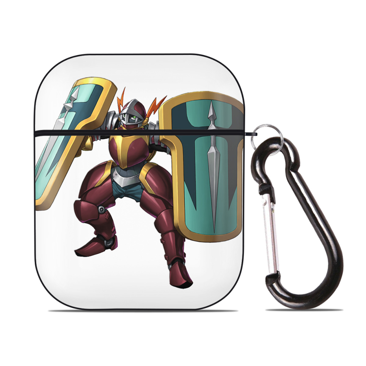 （画像用） 遊☆戯☆王 Yu-Gi-Oh! AirPods 第2世代保護ケース ハードシェル ブラック 耐衝撃・防指紋・カラビナ付き