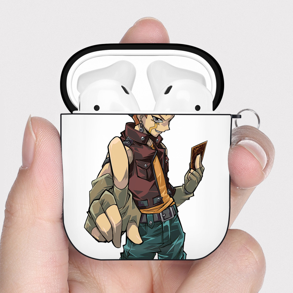 （画像用） 遊☆戯☆王 Yu-Gi-Oh! AirPods 第2世代保護ケース ハードシェル ブラック 耐衝撃・防指紋・カラビナ付き