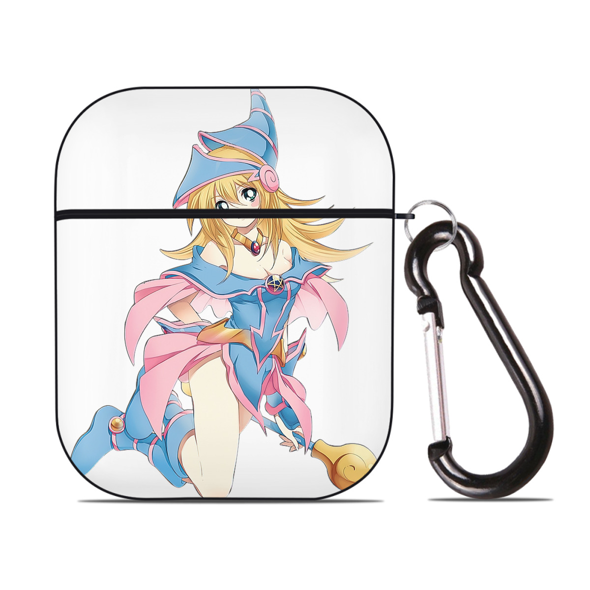 （画像用） 遊☆戯☆王 Yu-Gi-Oh! AirPods 第2世代保護ケース ハードシェル ブラック 耐衝撃・防指紋・カラビナ付き