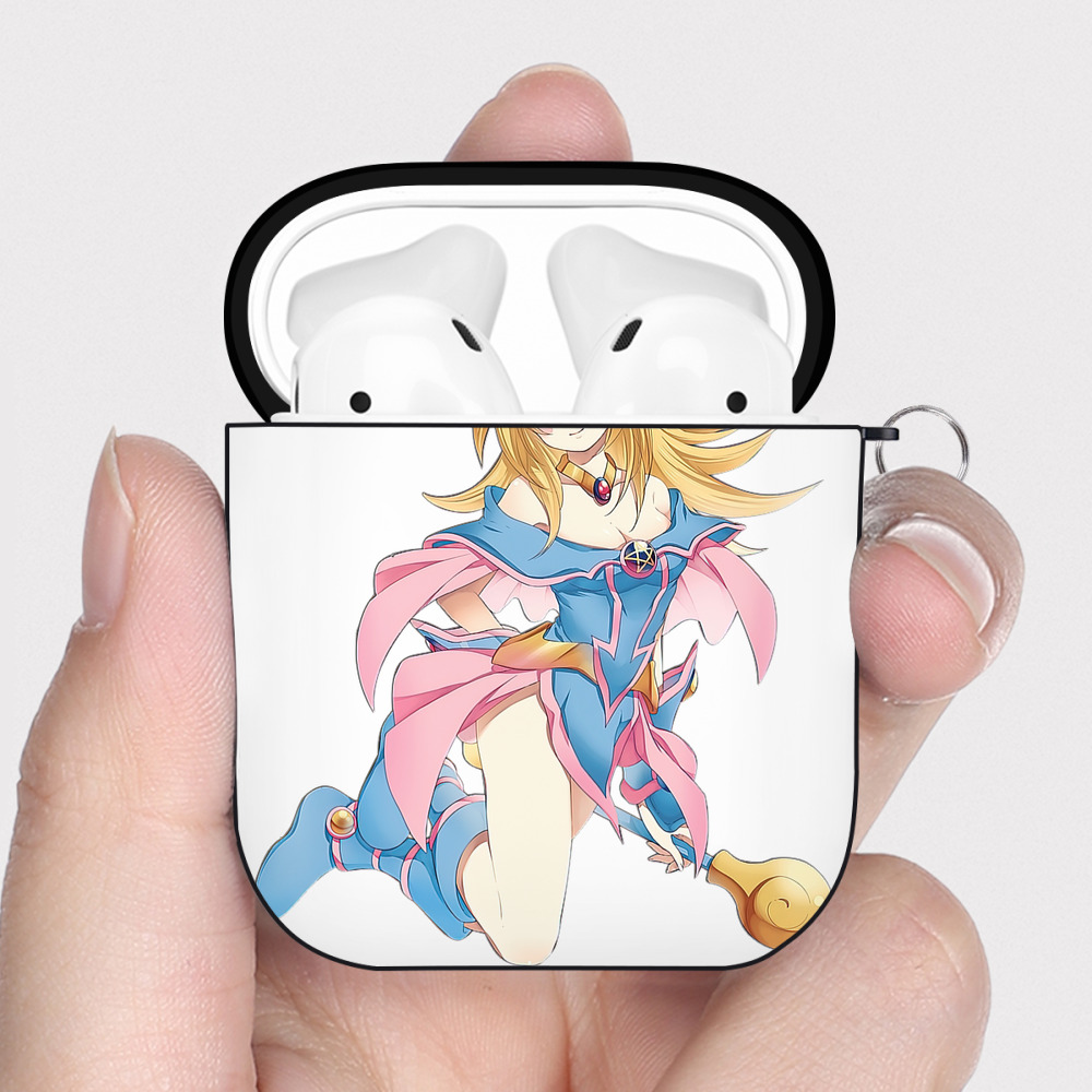 （画像用） 遊☆戯☆王 Yu-Gi-Oh! AirPods 第2世代保護ケース ハードシェル ブラック 耐衝撃・防指紋・カラビナ付き