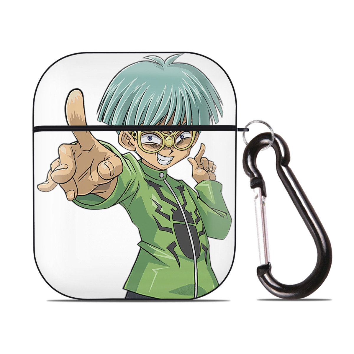 （画像用） 遊☆戯☆王 Yu-Gi-Oh! AirPods 第2世代保護ケース ハードシェル ブラック 耐衝撃・防指紋・カラビナ付き