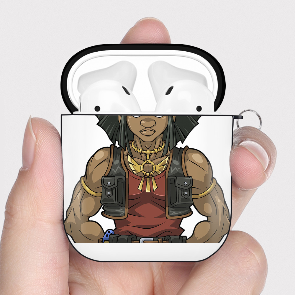 （画像用） 遊☆戯☆王 Yu-Gi-Oh! AirPods 第2世代保護ケース ハードシェル ブラック 耐衝撃・防指紋・カラビナ付き