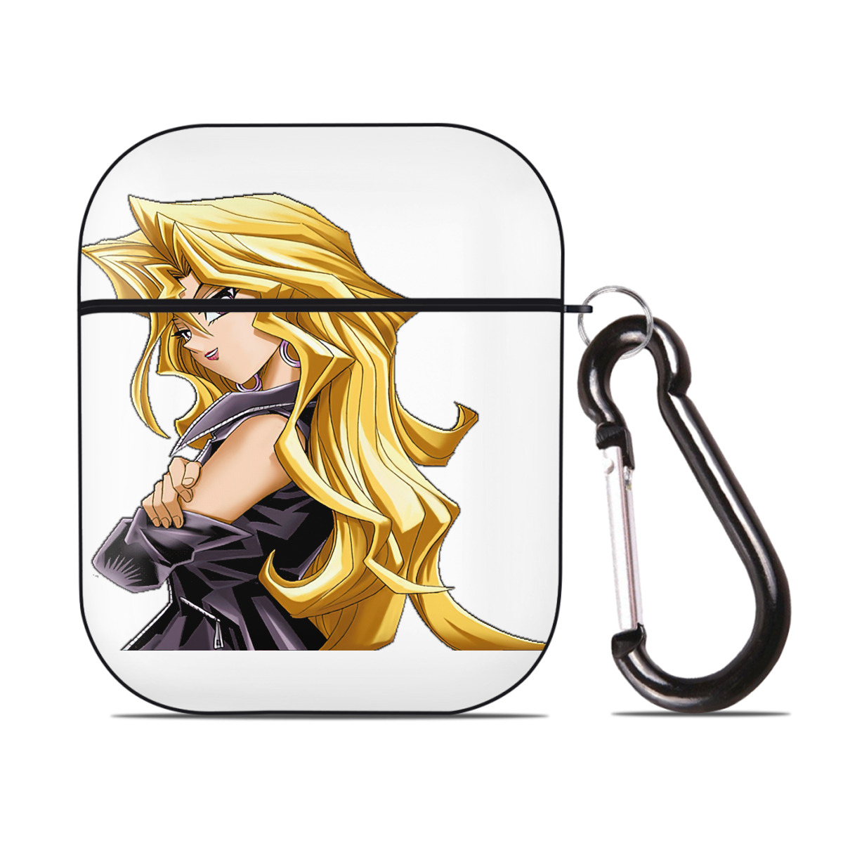 （画像用） 遊☆戯☆王 Yu-Gi-Oh! AirPods 第2世代保護ケース ハードシェル ブラック 耐衝撃・防指紋・カラビナ付き