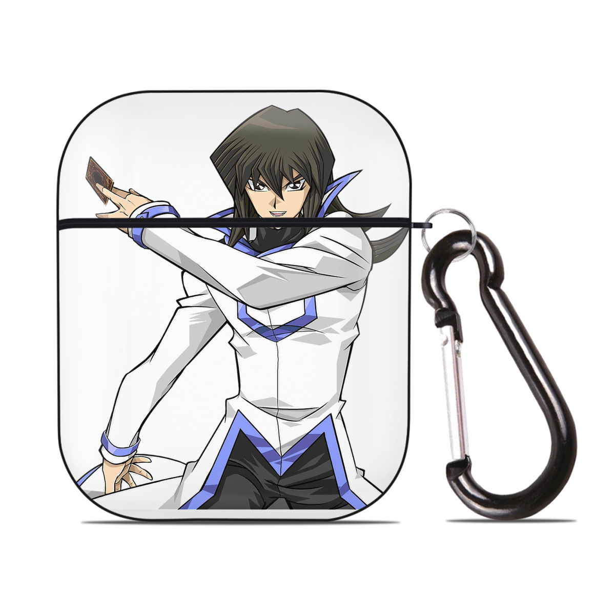 （画像用） 遊☆戯☆王 Yu-Gi-Oh! AirPods 第2世代保護ケース ハードシェル ブラック 耐衝撃・防指紋・カラビナ付き