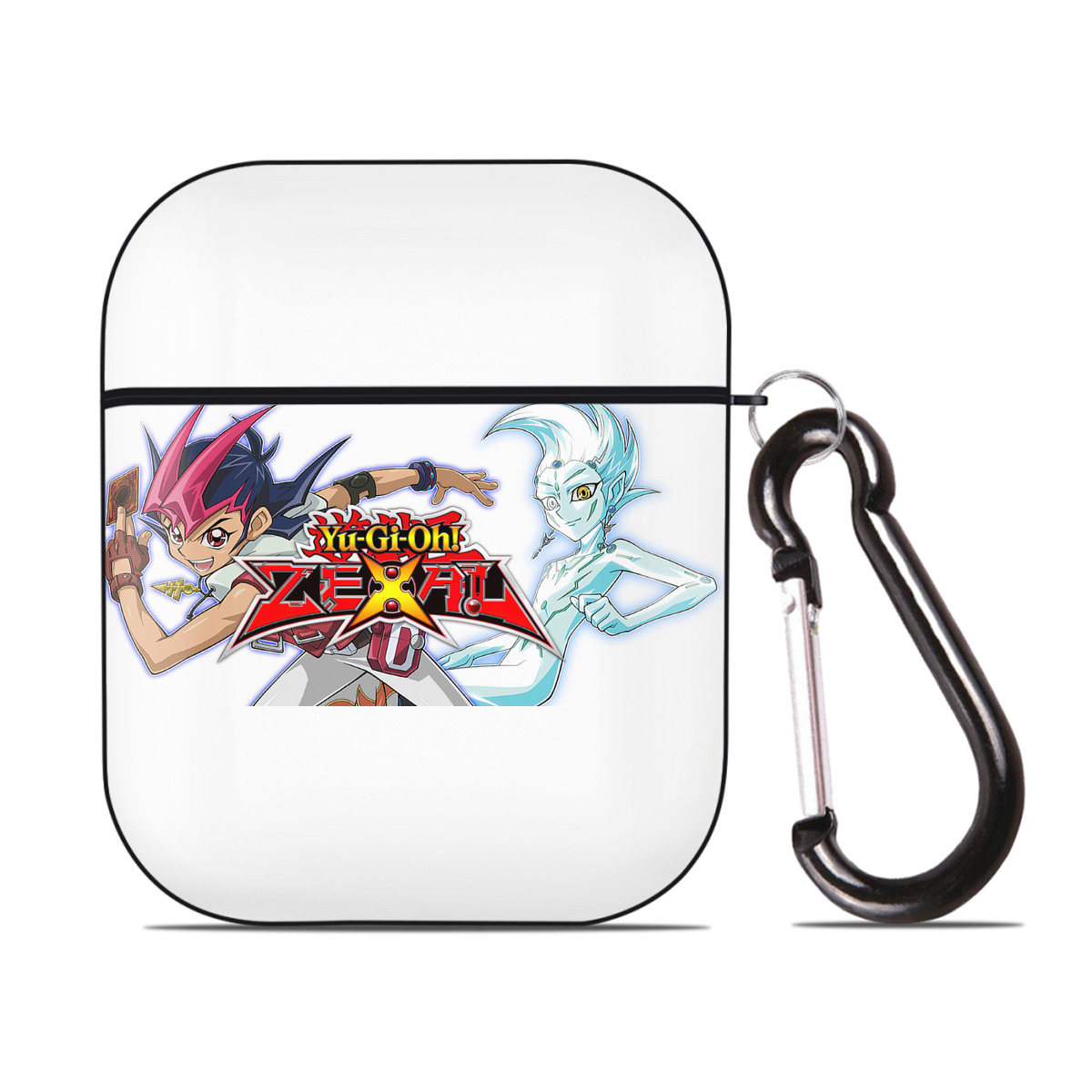 （画像用） 遊☆戯☆王 Yu-Gi-Oh! AirPods 第2世代保護ケース ハードシェル ブラック 耐衝撃・防指紋・カラビナ付き