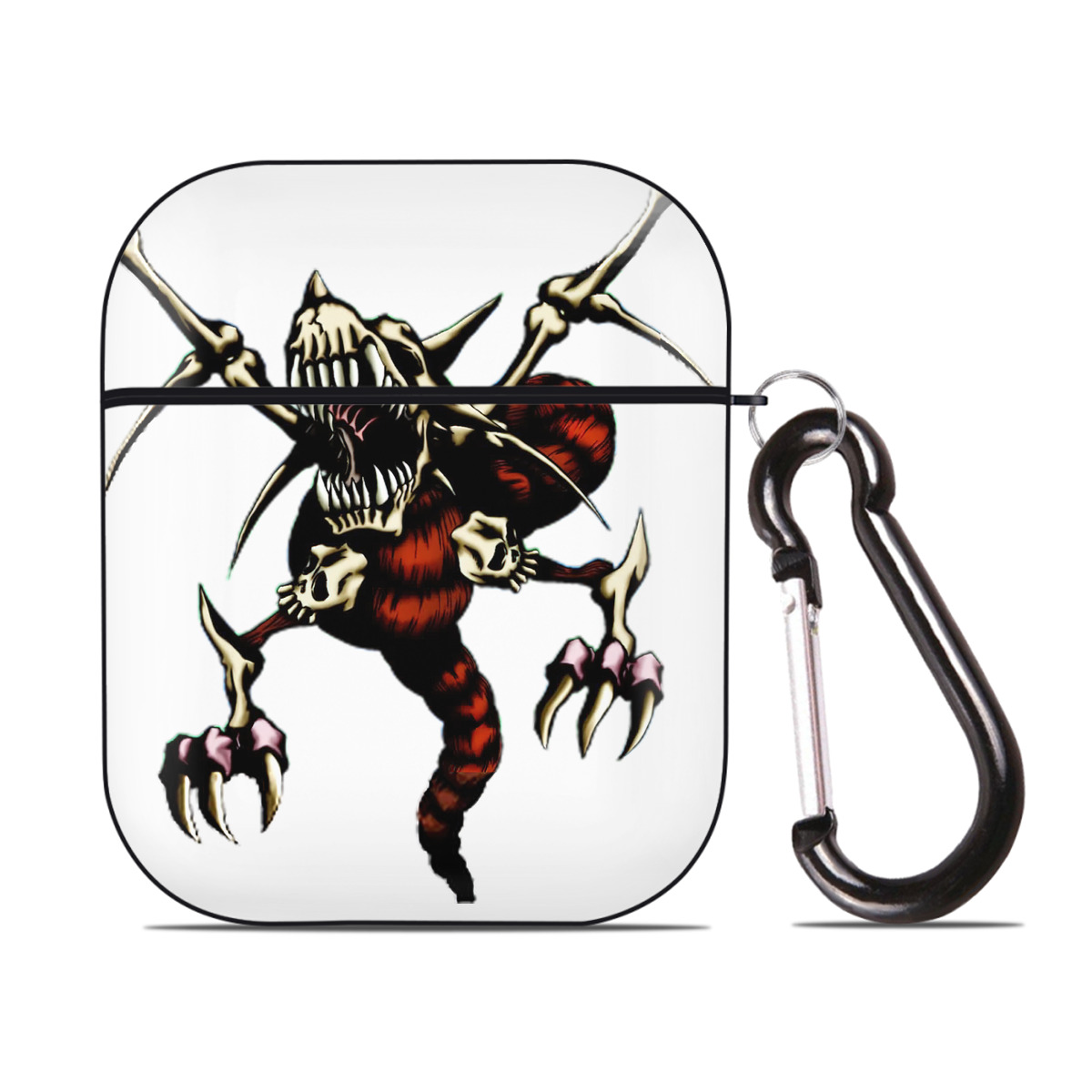 （画像用） 遊☆戯☆王 Yu-Gi-Oh! AirPods 第2世代保護ケース ハードシェル ブラック 耐衝撃・防指紋・カラビナ付き